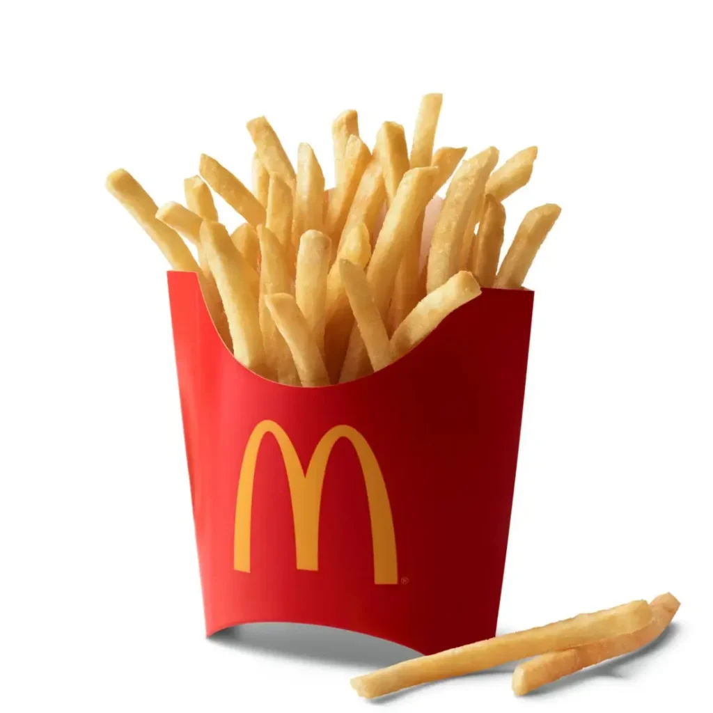 Golden, crispy fries in a McDonald's fry carton.